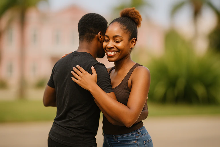 Zwei Angolaner tanzen Kizomba