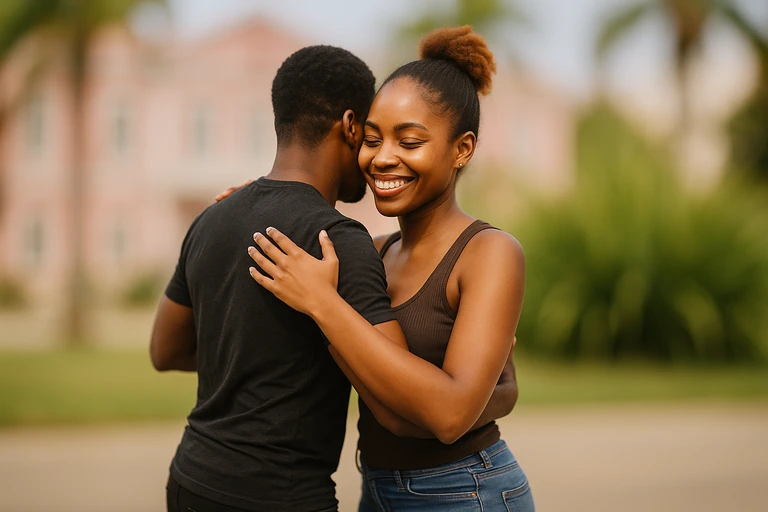 Zwei Angolaner tanzen Kizomba